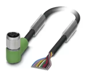 image of Phoenix Contact 1430679 Sensor Cord, 12P, M12 Rcpt-Free End, 5M