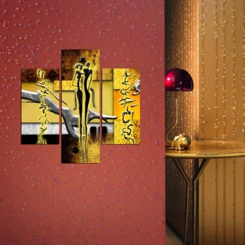 Image of 3MDF-086 Multicolor Decorative MDF Painting (3 Pieces)