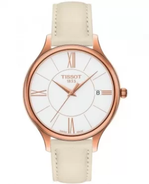 image of Tissot T-Lady Bella Ora White Dial Cream Leather Strap Womens Watch T103.210.36.018.00 T103.210.36.018.00