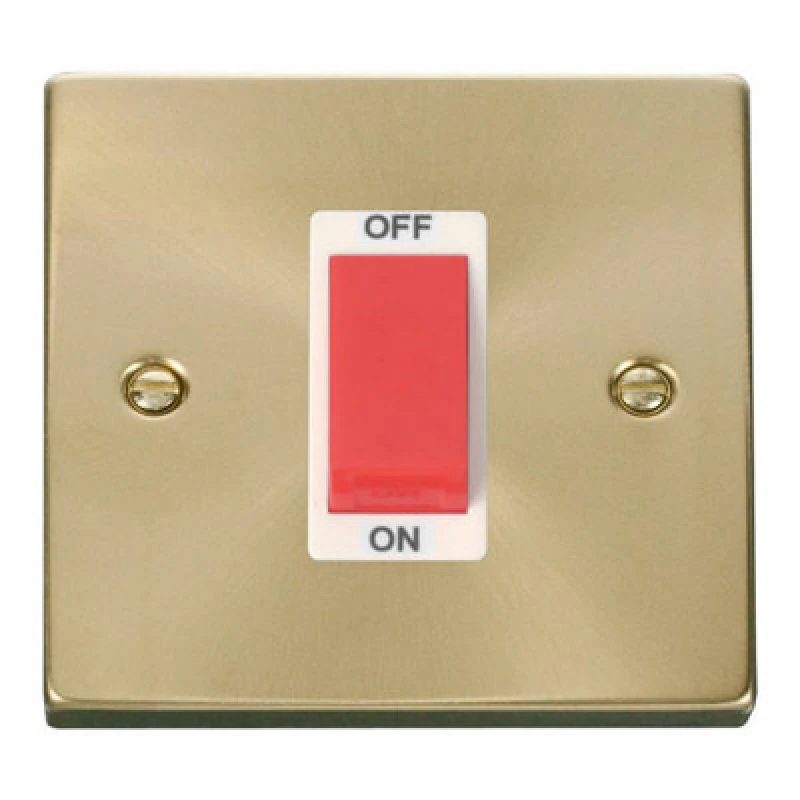 Image of SE Home Satin / Brushed Brass 1 Gang Size 45A Switch Gold unisex