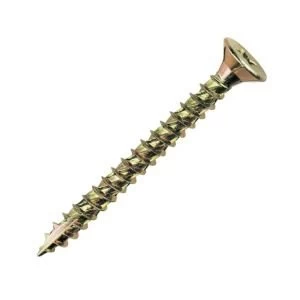 Image of TurboGold Yellow zinc plated Carbon Steel Woodscrews Dia4mm L35mm Pack of 200