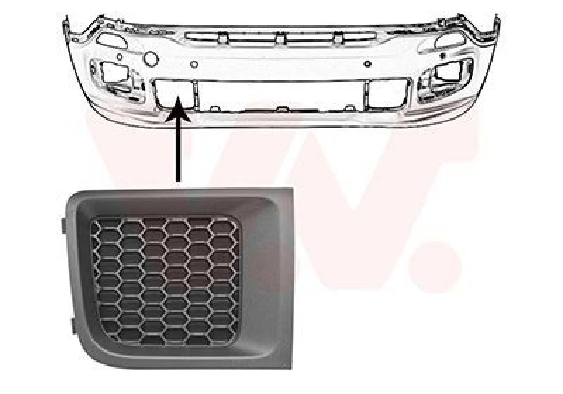 Image of VAN WEZEL Bumper grill VAN WEZEL 2126596