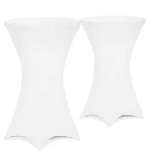 image of Bar Table Cover Set of 2 White Ø60cm