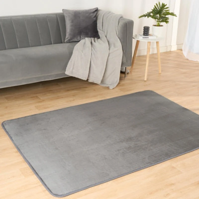 Image of OHS OHS Filled Microplush Rug Large Area Mat Carpet Living Room in Charcoal Size: 120cm x 170cm Charcoal 120cm x 170cm Unisex 5027434179671