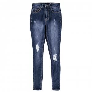 image of Firetrap Ripped Skinny Jeans Ladies - Dark Wash