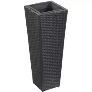 Image of Garden Raised Bed 30x30x80cm Poly Rattan Black Vidaxl Black