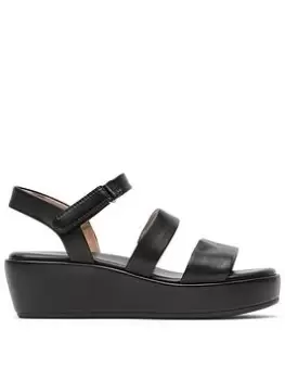 Image of Rockport Aubriella Three Piece Black Leather, Black, Size 4, Women
