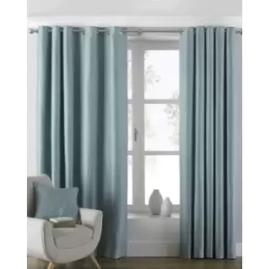 Image of Riva Home Atlantic Eyelet Ringtop Curtains (117 x 137cm) (Duck Egg) - Duck Egg