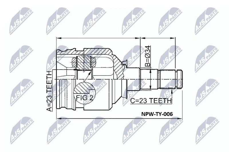 Image of NTY CV joint kit NTY NPW-TY-006