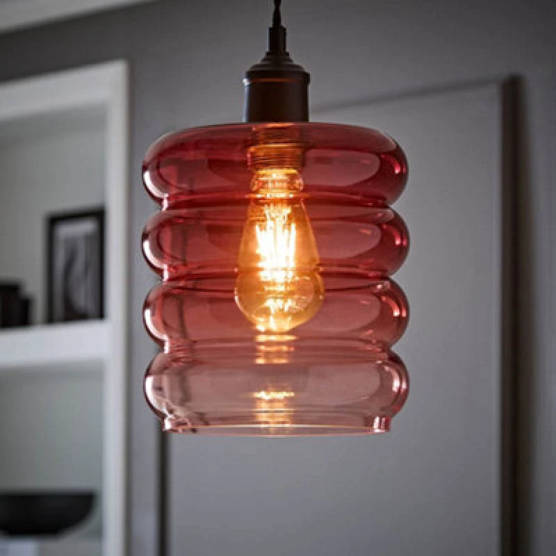 Image of Valuelights Giselle Ombre Berry Glass Easy Fit Ceiling Light Lamp Shade