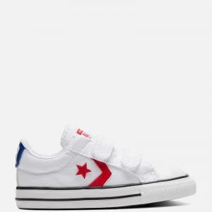 Converse Toddlers Star Player Ox Velcro Trainers - White/University Red - UK 9 Kids