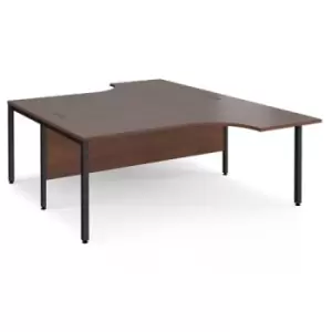 image of Office Desk 2 Person Corner Desk 1800mm Walnut Tops With Black Frames Maestro 25