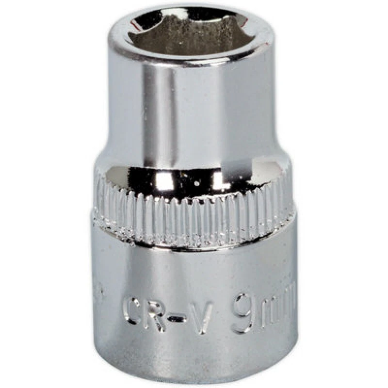 Image of Loops 9mm Forged Steel Drive Socket - 3/8" Square Drive - Polished Chrome Vanadium Metallics