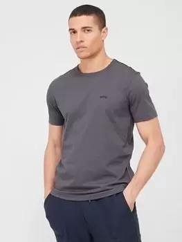 Image of BOSS Curved Regular Fit T-Shirt - Dark Grey, Size 2XL, Men