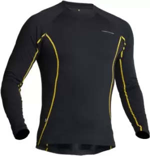 image of Lindstrands Dry Longsleeve Functional Shirt, black-yellow Size M black-yellow, Size M