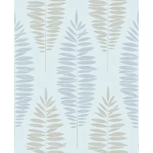 Image of Boutique Lucia Duck Egg Blue Decorative Wallpaper - 10m
