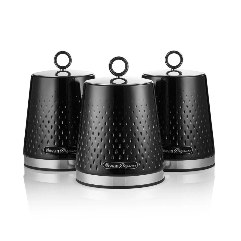 Image of Swan Elegance Set of 3 Canisters Black unisex Medium