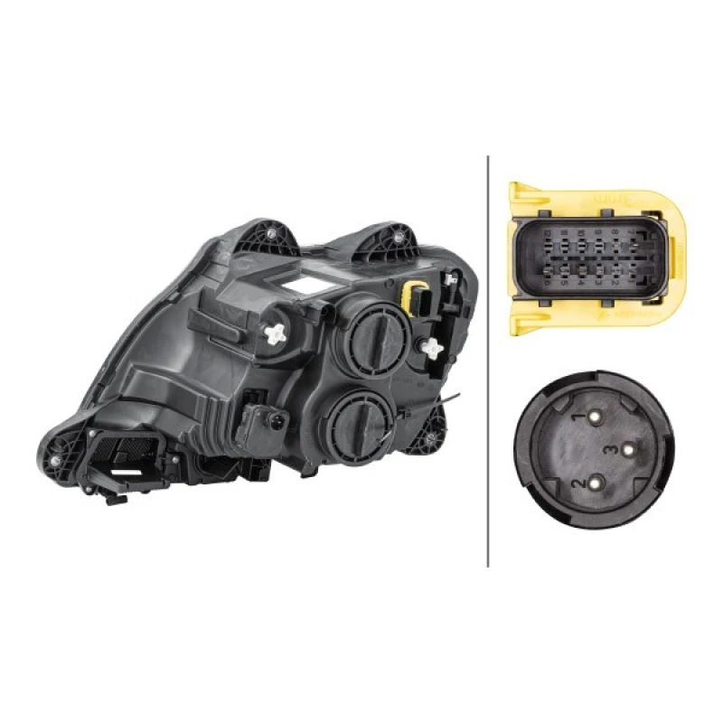 Image of HELLA 1LD 010 116-621 Headlights H1, Right, with bulbs, Halogen Headlight (259)