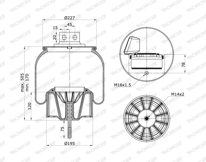 Image of MONROE Boot, air suspension MONROE ASP3031