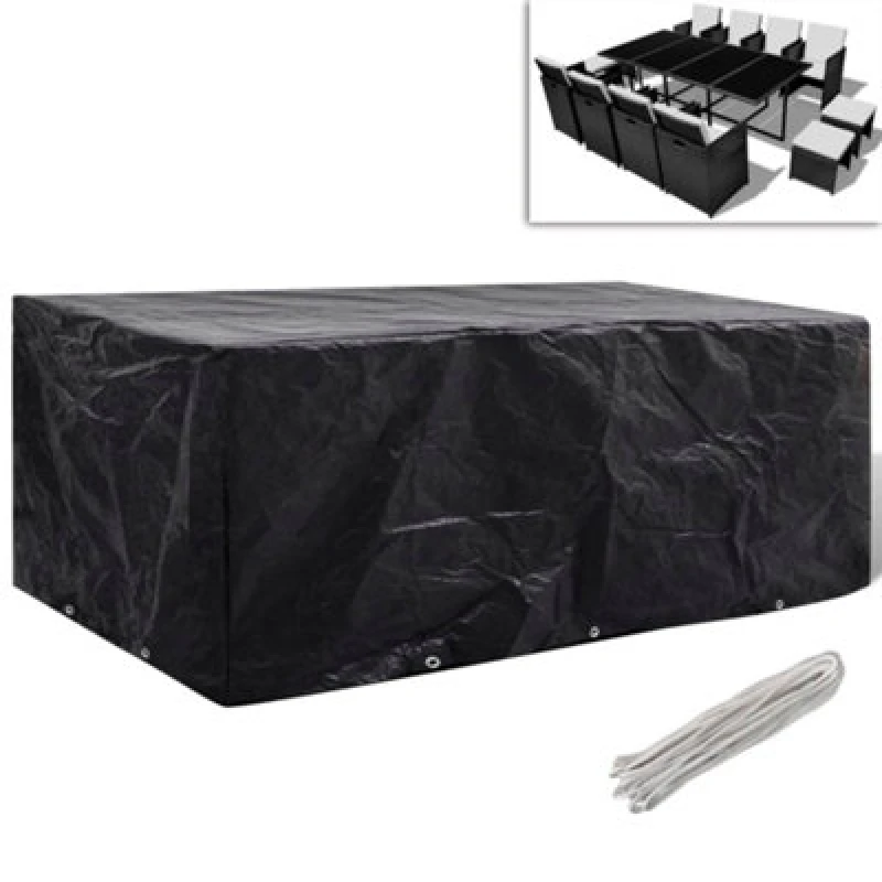 Image of vidaXL Garden Furniture Cover 8 Person Water-resistant Film 10 Eyelets 229x113cm