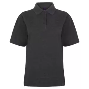 image of Henbury Womens/Ladies 65/35 Polo Shirt (2XL) (Charcoal)