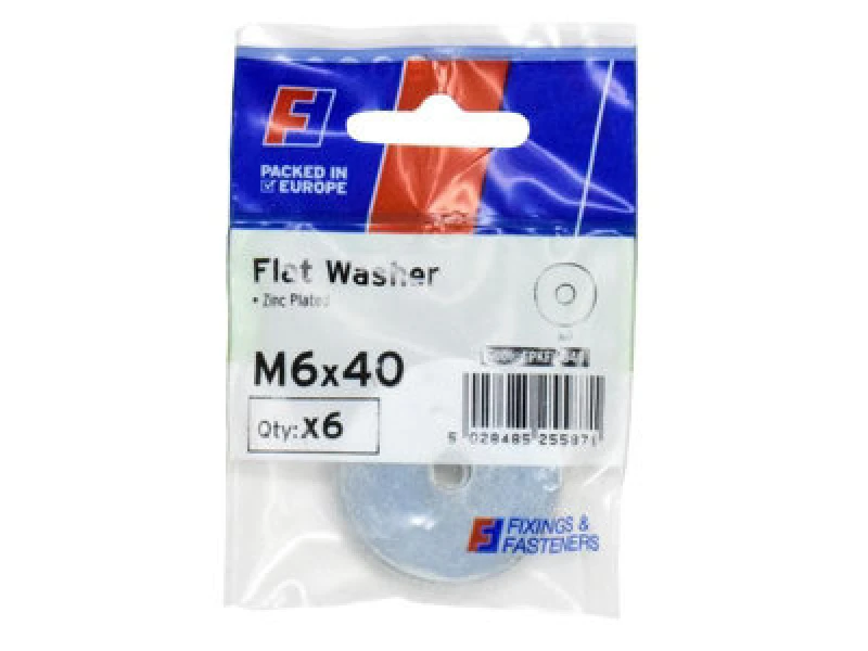 Image of Forgefix Fpkfw640 Flat Washers Zp M6 X 40mm Forgepack 6 Forfpkfw640