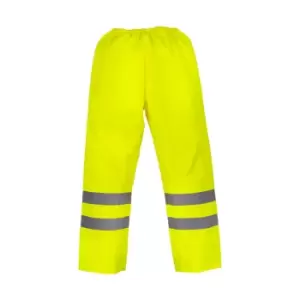 image of Yoko Mens Hi-Vis Waterproof Contractor Over Trousers (2XL) (Hi-Vis Yellow)