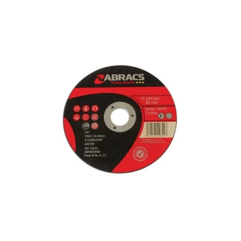 image of Abracs - Thin Cutting Discs - 100mm x 1mm - Pack of 10 - 32144