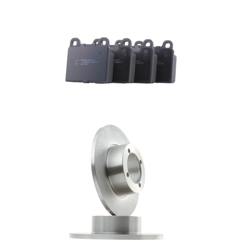 Image of RIDEX 3405B3000 Brake disc and pads set Front Axle, Brake Disc Type: Solid, not prepared for wear warning indicator Brake Set,disc brakes (3405)