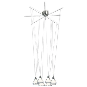 image of Linea Verdace Lighting - Linea Verdace Beebop Cluster Pendant Ceiling Light Satin Nickel