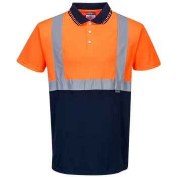 image of S479ONRS - sz S Two-Tone Polo - Orange/Navy - Portwest