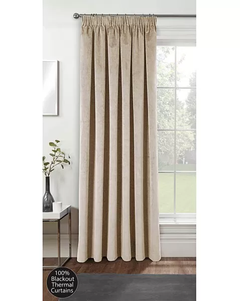 Image of Enhanced Living Red Velvet, Supersoft, 100% Blackout, Thermal Single Door Curtain With Tape Top 66 X 84" (168X214Cm)