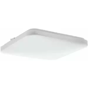 Image of Wall Flush Ceiling Light Colour White Shade Square White Plastic Bulb LED 17.3W
