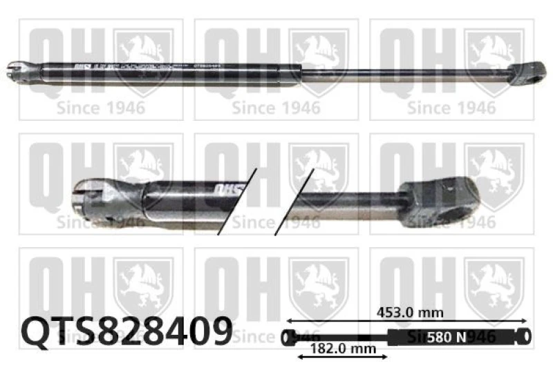 Image of QUINTON HAZELL Tailgate strut QUINTON HAZELL QTS828409