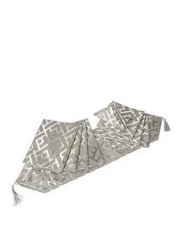 Image of Platinum Glitz Geo 9 Piece Table Linen Set