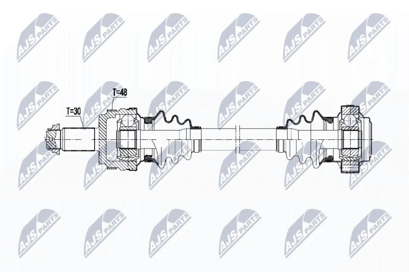 Image of NTY NPW-BM-107 Drive shaft Rear Axle Left Drive Shaft (13)