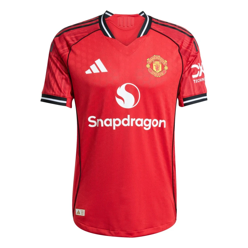 Image of adidas Manchester United Authentic Home Shirt 2025 2026 Adults Red male XS