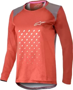 Alpinestars Stella Alps 6.0 LS Ladies Bicycle Jersey, red, Size M for Women, red, Size M for Women