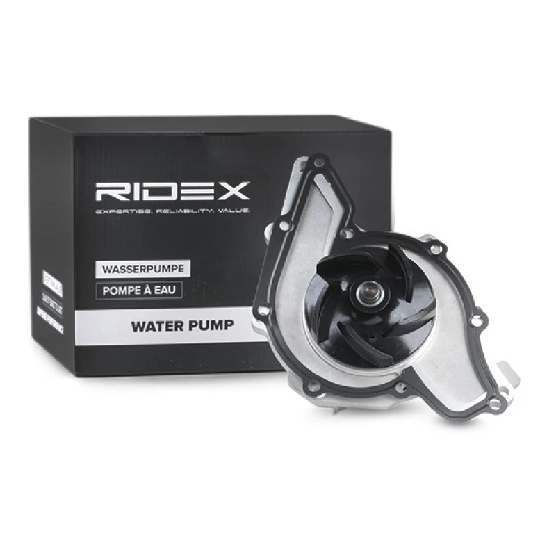 Image of RIDEX 1260W0135 Water pump Cast Aluminium, for timing belt drive, with gasket/seal Cast Aluminium Water Pump (1260)