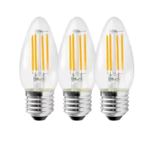 Image of 5 Watts E27 LED Bulb Clear Candle Cool White Dimmable, Pack of 3