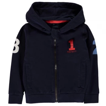 Image of Hackett Hackett Boys Number 1 Printed Logo Full-Zip Hoodie - 595 Navy