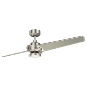 image of Kichler Xety 2 Blade 142cm Ceiling Fan with LED Light Brushed Nickel Remote Control