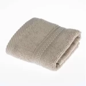 Image of HOMESCAPES Turkish Cotton Stone Face Cloth - Stone