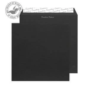 Image of Creative Colour Jet Black Peel and Seal Wallet160x160mm Ref 614 Pack
