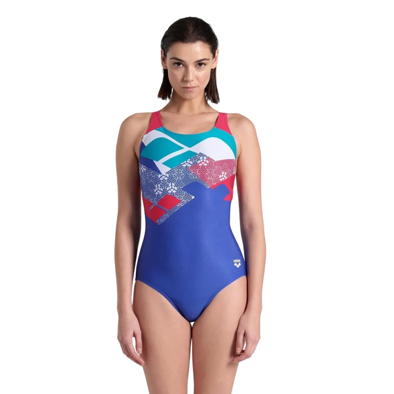 Image of Womens 1 Piece swimsuit Arena Kikko Contro Bleu Female 38