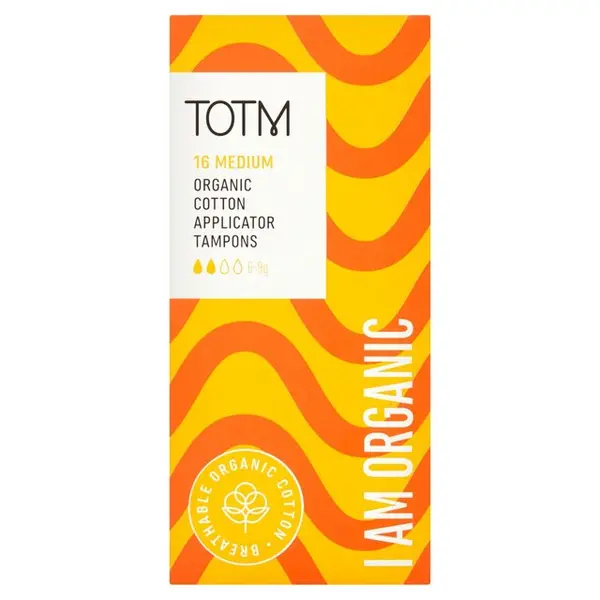 Image of Totm Organic Cotton Applicator Tampons Medium, 16 Per Pack
