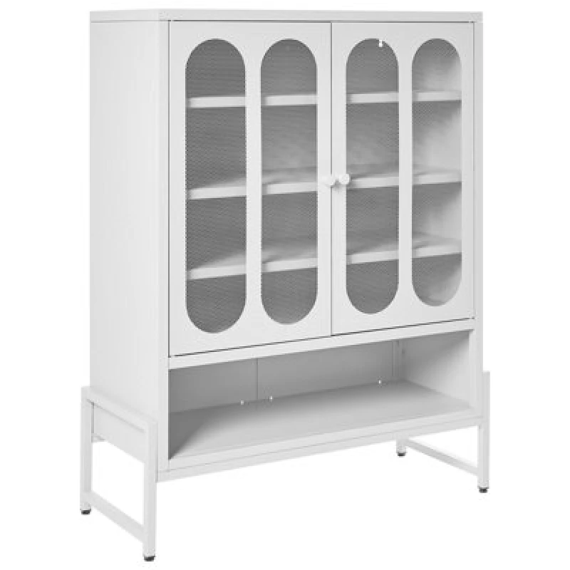 Image of Beliani 2 Door Sideboard Soletta Metal White