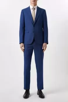Image of Mens Slim Fit Blue Birdseye Suit Jacket