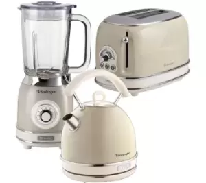 image of Ariete Vintage ARPK25 2 Slice Toaster, Traditional Kettle & Blender Bundle