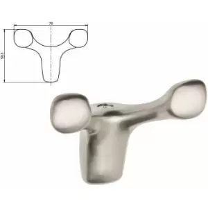 image of Modern Hat Coat Hanger Hook Door Wall Bath Model Toledo 58mm - Colour Inox - Pack of 5